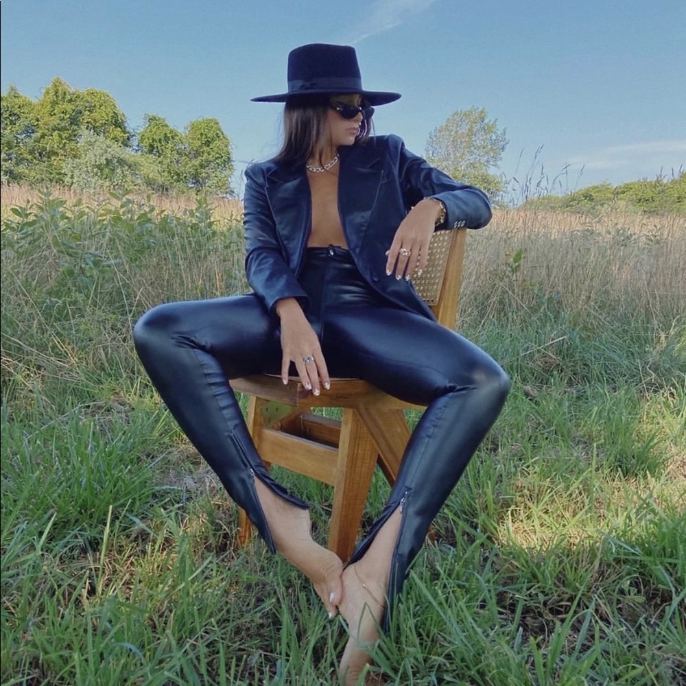 stiletto vegan leather zip pant weworewhat